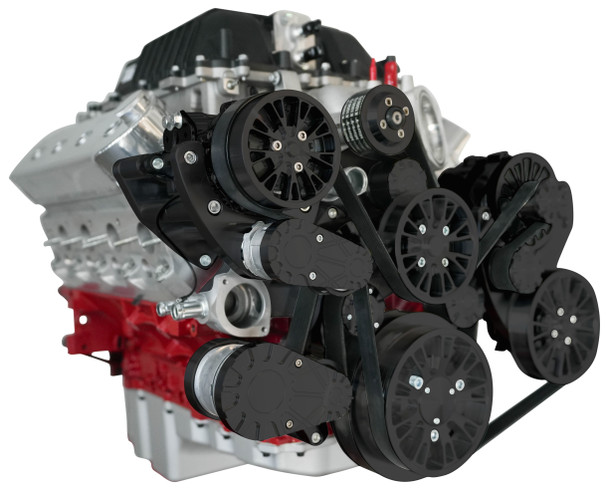 CVF Racing - CVF Reaper 10 Rib Black Serpentine Drive System For LS Engines Using OE 1.9L Eaton Supercharger - Alternator, AC & PS (LSA Beltline) - Image 1