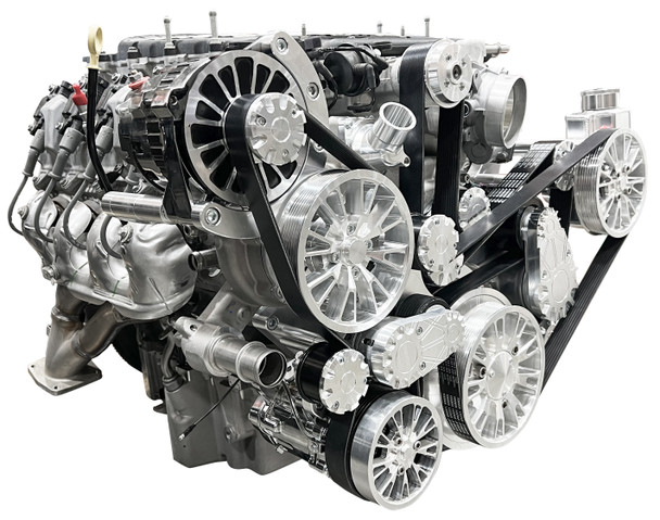 CVF Racing - CVF Reaper Chevy LT4 Wet Sump 10-Rib Gen V Serpentine System with AC, Power Steering & Alternator - Polished (All Inclusive) - Image 1