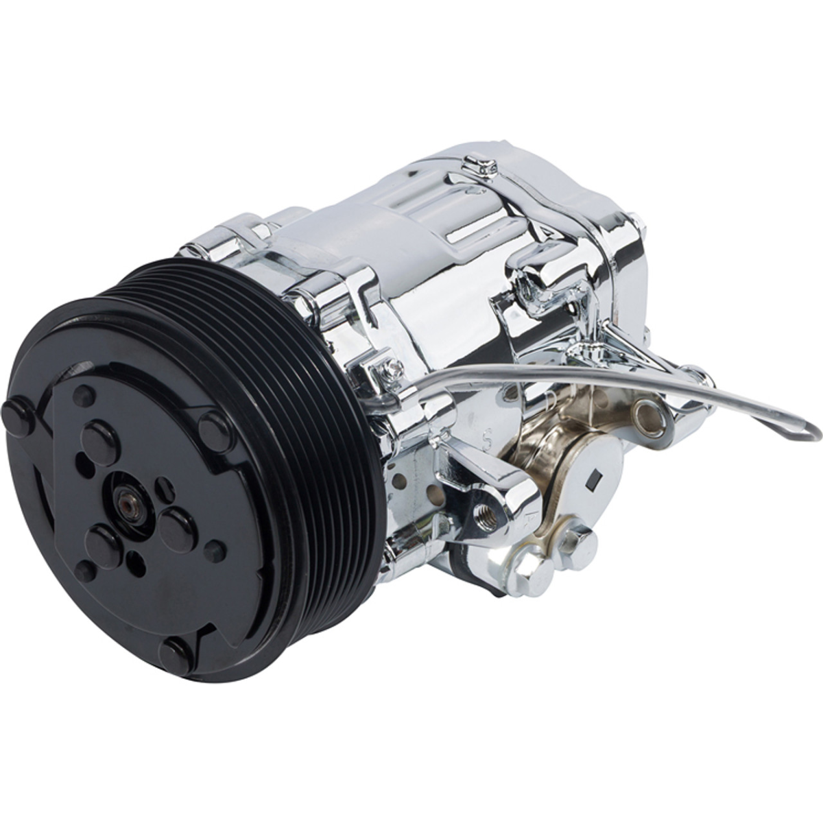CVF Racing - CVF R134A Peanut Style AC Compressor w/ 8-Rib Clutch Pulley - Chrome Plated - Image 1