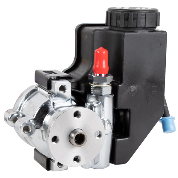 CVF Racing - CVF GM Type II Power Steering Pump w/ Attached Plastic Reservoir - Chrome - Image 1