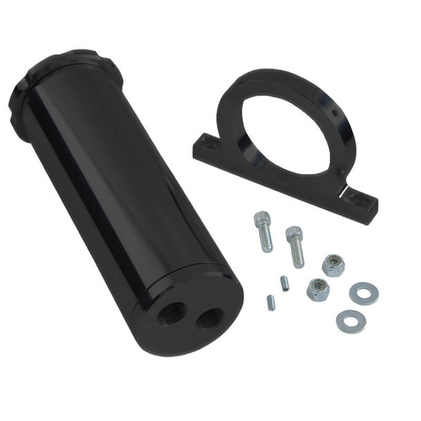 CVF Racing - CVF Billet Black Remote Universal Power Steering Pump Reservoir and Bracket - Image 1