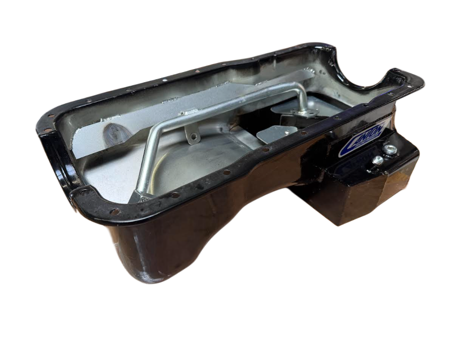 TRE Garage Sale - [GARAGE SALE] Canton 289-302 Canton 7 Quart Deep Rear Sump Oil Pan w/ Scraper, SC Return Bung & Oil Pickup - Black Powdercoated - Image 1