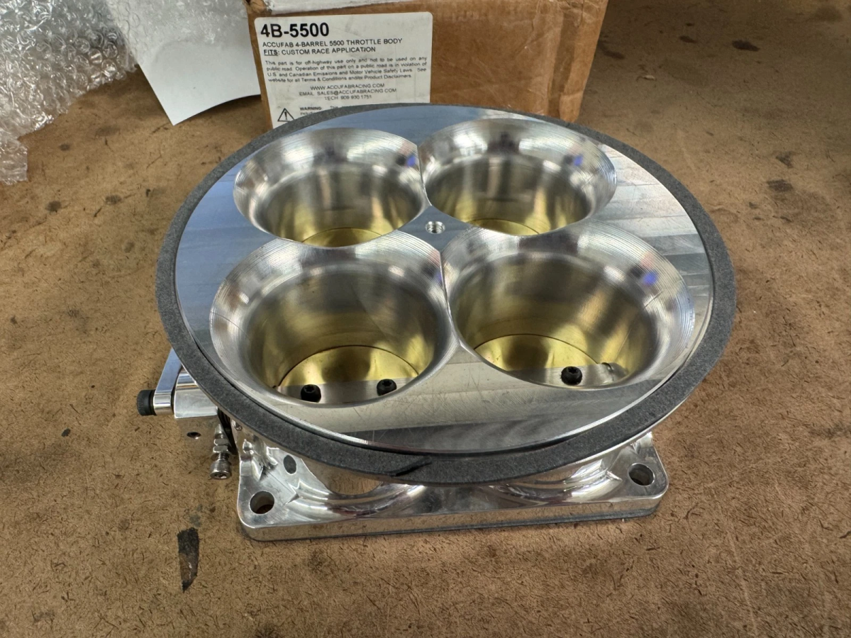 TRE Garage Sale - [GARAGE SALE] Accufab 2.25" Bore 4-Barrel 5500 Polished Throttle Body - Image 1