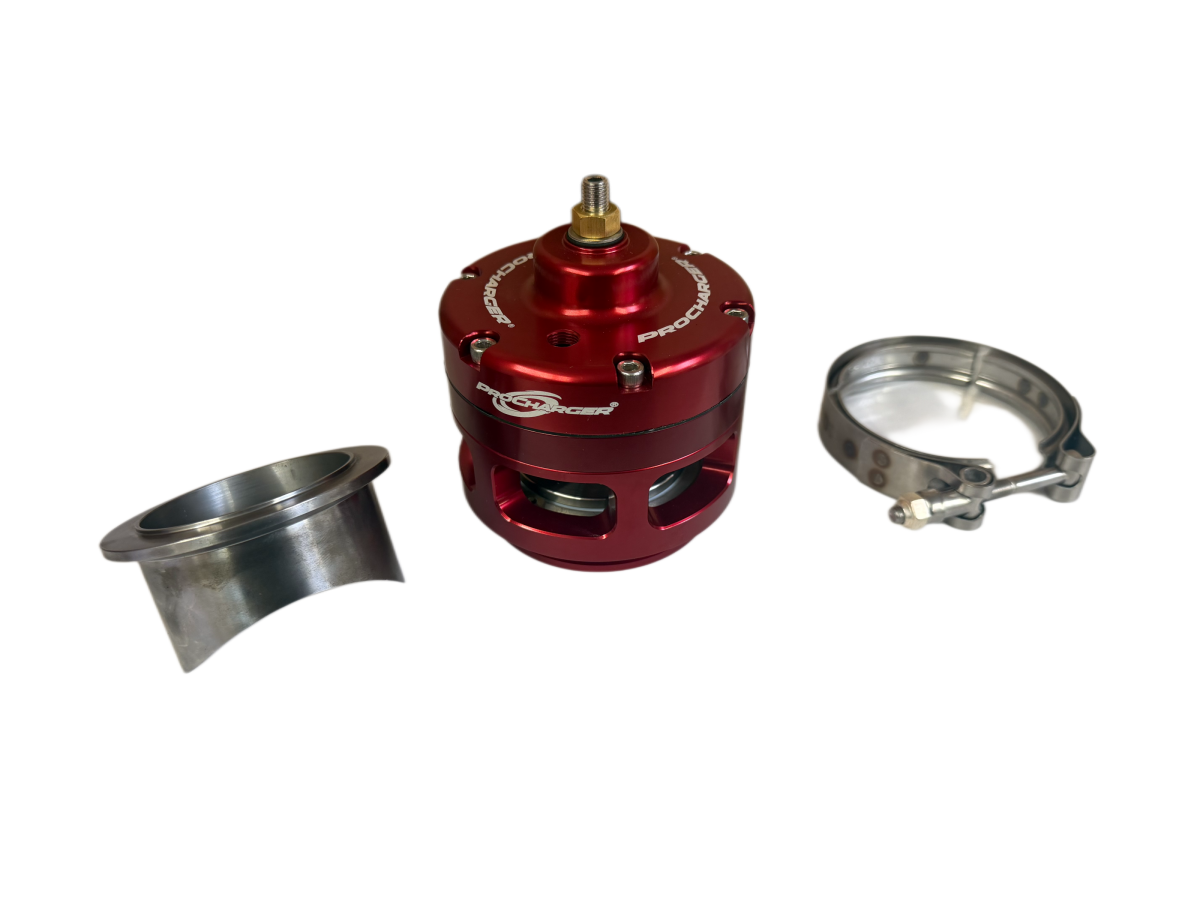 ATI/ProCharger Parts - ATI Red Race Bypass Valve With V-Band Mounting Hardware - Open (Steel Flange) - Image 1