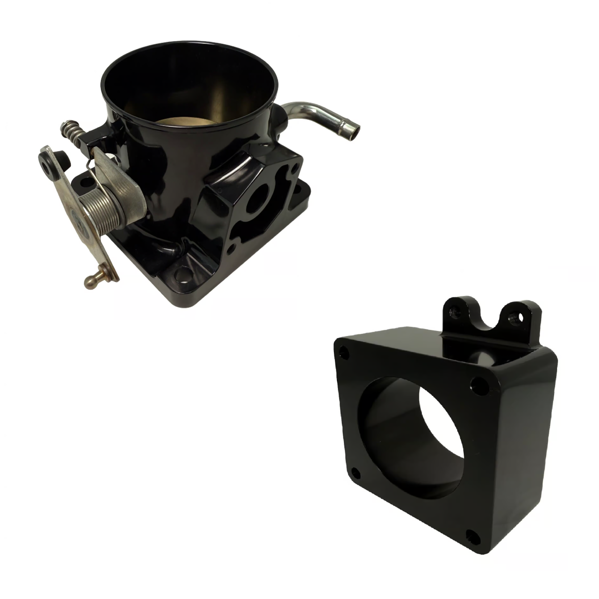 Accufab Racing - Accufab 75mm 86-93 Mustang 5.0L Black Throttle Body w/ Blank Spacer - Image 1