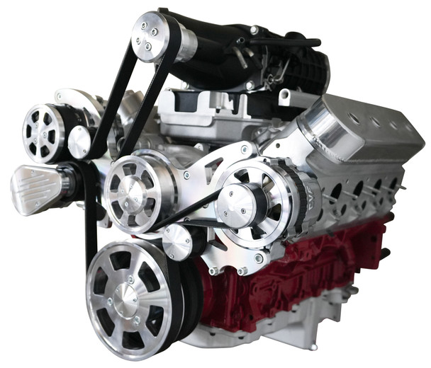 CVF Racing - CVF Wraptor LS 8-Rib FEAD System For Magnuson TVS2300 With Alternator AC and Power Steering - Polished - Image 1