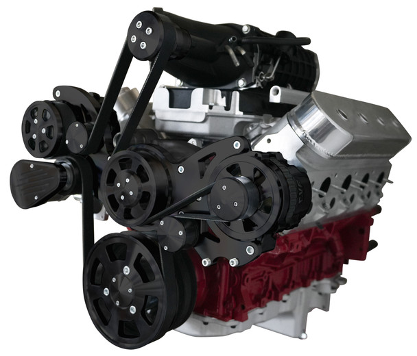 CVF Racing - CVF Wraptor LS 8-Rib FEAD System For Magnuson TVS2300 With Alternator AC and Power Steering - Black - Image 1