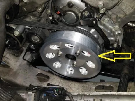 ATI/ProCharger Parts - ProCharger 2014-2019 C7 Corvette Dedicated 8.125" 10-Rib Crank Pulley Assembly - Requires ATI Balancer (Wetsump) - Image 1