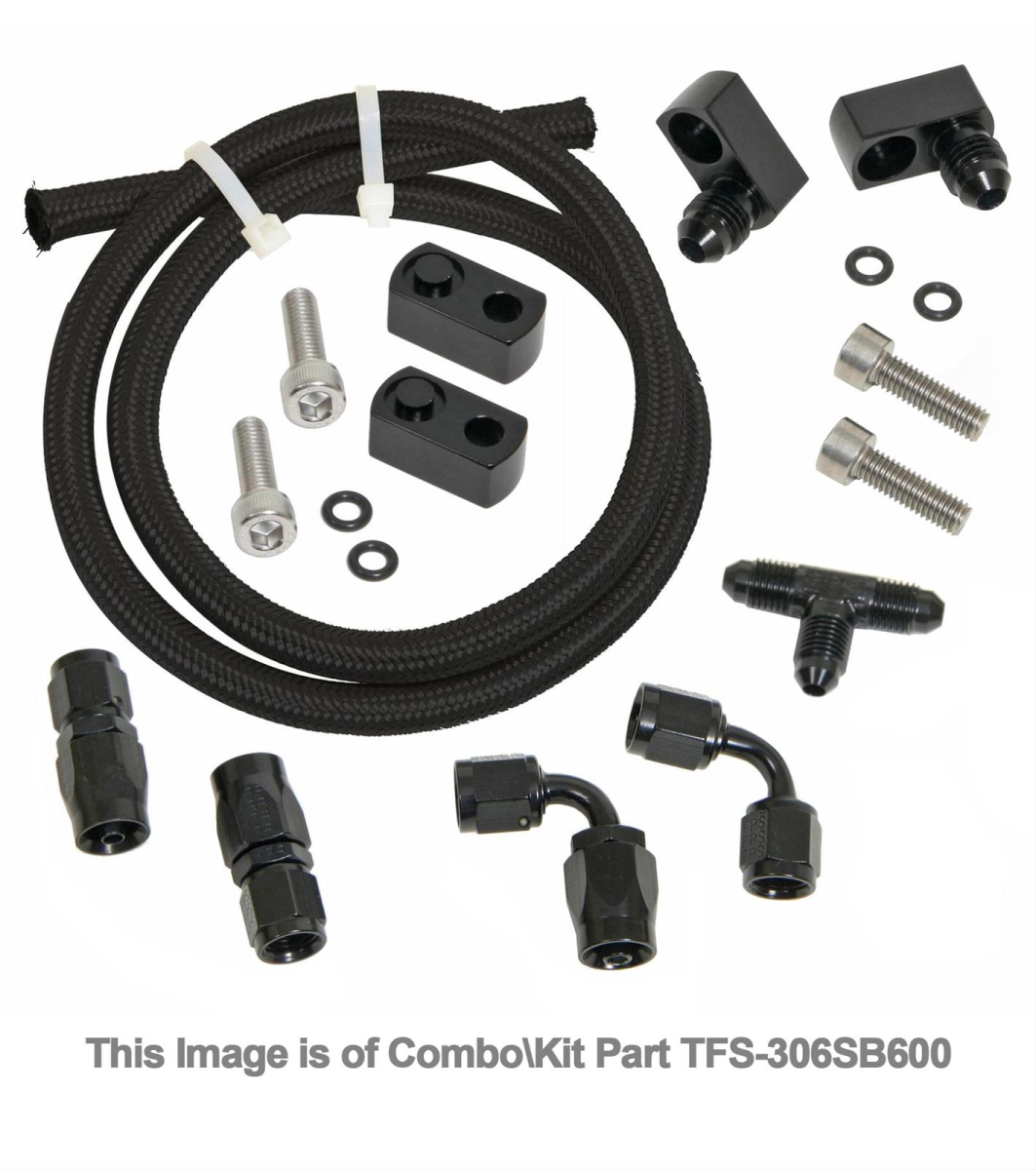Trickflow - Trick Flow Front ONLY LS Steamline Plumbing Kit with Black Stainless Steel Lines - AN Fittings - Image 1