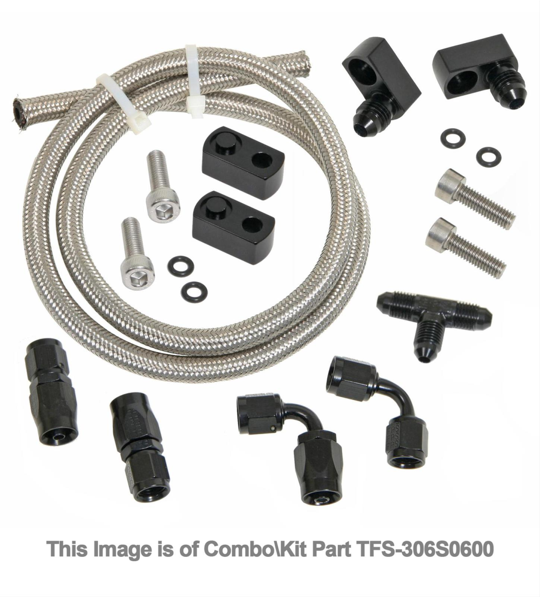 Trickflow - Trick Flow Front ONLY LS Steamline Plumbing Kit with Stainless Steel Lines - AN Fittings - Image 1