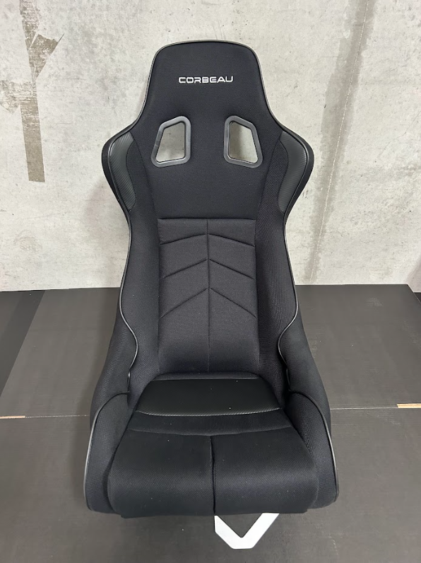 Corbeau-Blem - Blemished Corbeau DFX Black Cloth / Black Piping Fixed-Back Racing Seat - Single - Image 1
