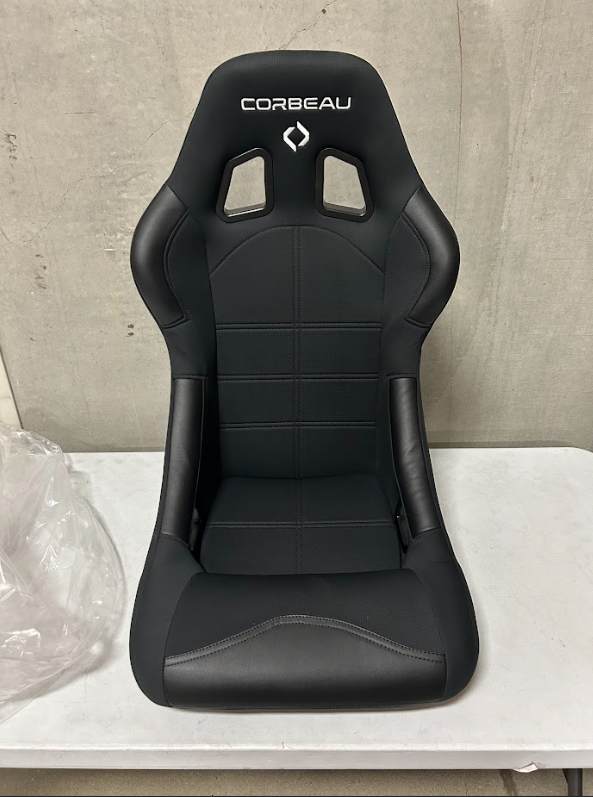 Corbeau-Blem - Blemished Corbeau Forza Black Cloth Fixed-Back Racing Seat - Single - Image 1