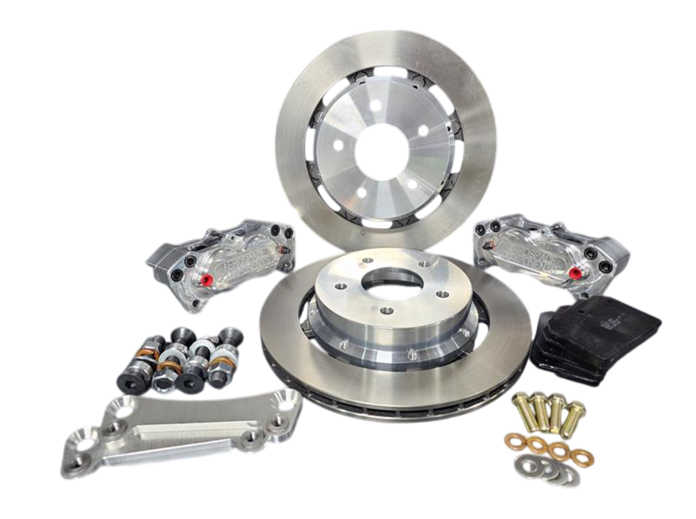 Aerospace Components - Aerospace Nissan 370Z / Nissan Z / Infiniti Q50/Q60/Q70/G37 4 Piston Front Pro-Street Disc Brake Kit - Image 1