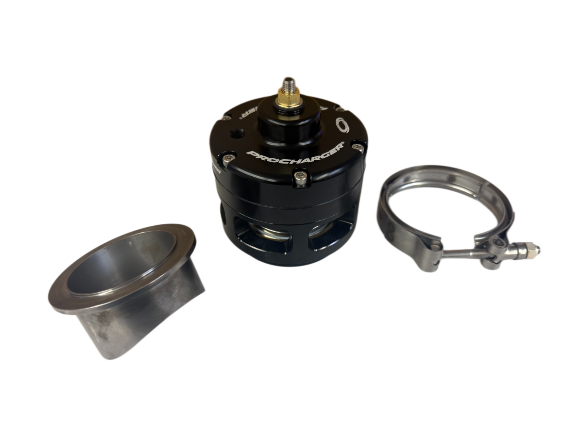 ATI/ProCharger Parts - ATI Black Race Bypass Valve With V-Band Mounting Hardware - Open (Aluminum Flange) - Image 1