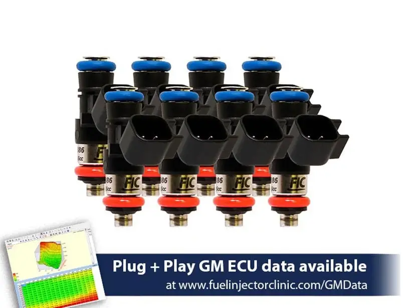 ASNU Fuel Injectors - FIC 1200cc High Z Flow Matched EV6 Fuel Injectors for LS3, LS7, LSA, L76, L92 & L99 Engines - Set of 8 - Image 1