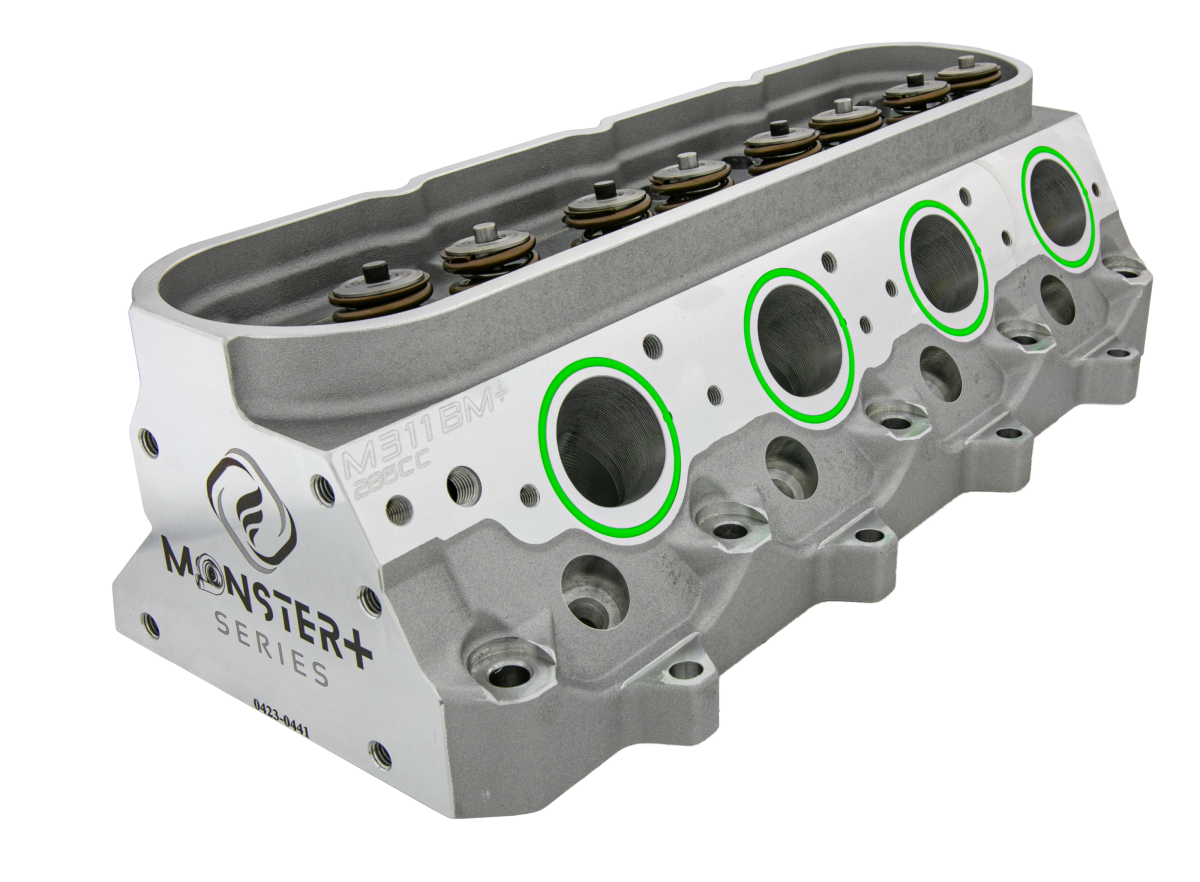 Frankenstein Engine Dynamics - Frankenstein M311BM+ Boost-Monster+ 286cc LS3 CNC Ported 11 Degree Cylinder Head, 68cc Chambers, Assembled (30+psi) - Solid Roller - Image 1