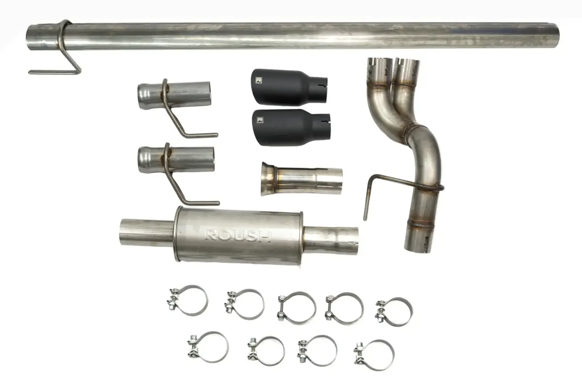 Roush Superchargers - Ford F-150 5.0L V8 2021+ Roush Cat-Back Performance Rear-Exit Exhaust Kit - Black Tips - Image 1