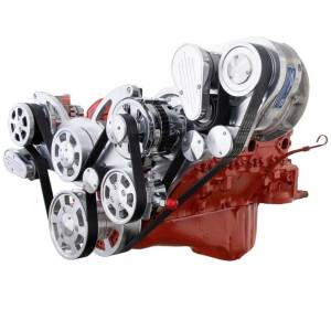 CVF Wraptor FEAD System For Procharged SBC With AC, Power Steering & Alternator - Polished