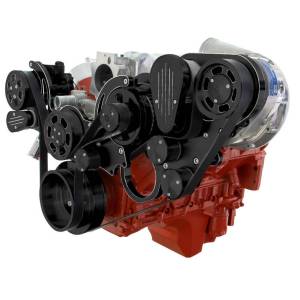 CVF Racing - CVF Wraptor Chevy LS Engine Procharger Serpentine Bracket System with AC & Alternator - Black Diamond Finish - Image 3