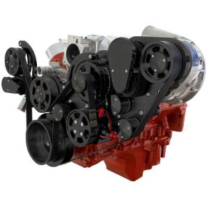 CVF Racing - CVF LS Engine Supercharger Brackets - CVF Racing - CVF Wraptor Chevy LS Engine Procharger Serpentine Bracket System with Alternator - Black