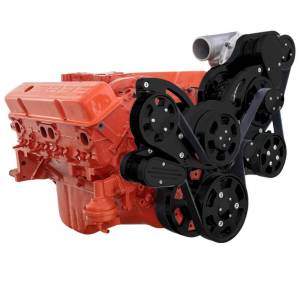 CVF Racing - CVF Wraptor Chevy Small Block Procharger Serpentine Bracket System with Power Steering and Alternator - Black - Image 2