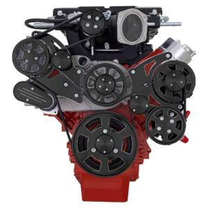 CVF Racing - CVF Wraptor Chevy LS Engine Magnuson Serpentine Bracket System with Alternator AC and Power Steering - Black Diamond Finish
