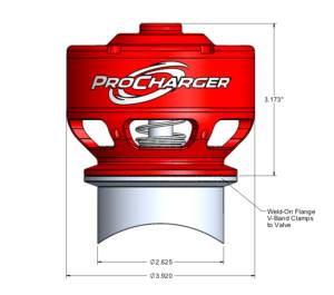 ATI/Procharger - ATI Red Competition Valve With Mounting Hardware - Weld-On Flange V-Band - Image 2