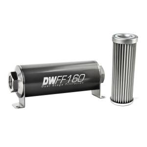 DeatshWerks In-Line Universal Fuel Filter Kit - Stainless Steel 5 Micron, 160mm