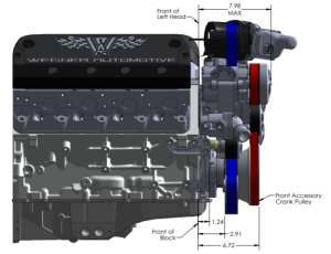 Wegner Automotive - Wegner 8 Rib Serpentine Drive System For Corvette LS Using Edelbrock E-Force TVS2300 Supercharger - Alternator AC PS and WP - Image 7