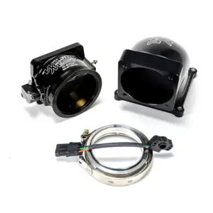 Wilson Manifolds 105MM Hi-Boost Throttle Body + 4500 Billet Elbow Combo V-Band ( Black)