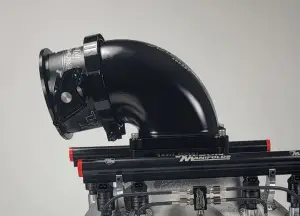 Wilson Manifold - Wilson Manifolds 123MM Hi-Boost Throttle Body + 4500 Billet Elbow Combo V-Band ( Black)