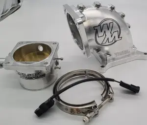 Wilson Manifolds 105MM Throttle Body + 4150 Front/Rear Billet Elbow Combo V-Band ( Polished)