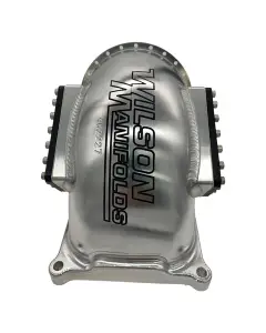 Wilson Throttle Bodies & Manifolds - Wilson Manifolds 4500 Billet Elbow - Wilson Manifold - Wilson Manifolds 123MM 4500 Billet Elbow V-Band With 1 Burst Panel (Polished)