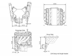 Kooks Headers - Kooks Universal LS Engine Swap Mid-Length Stainless Steel Headers 1-3/4" x 3" - Image 2