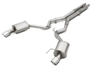 ARH Ford Mustang S550 2015-2017 2-1/2" x 2-1/2" Cat Back With X-Pipe Dual Stainless Steel Tips