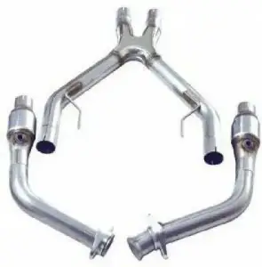 Bassani Ford Mustang 2005-2009 4.6L 3V 2 1/2" X-Pipe & Catted Connection Pipes