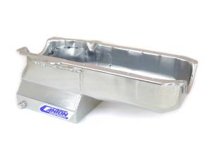 Canton Racing Products - Canton "T" Sump Drag Race Chevy SBC Pre-1980 Blocks w/ Left Side Dipstick Oil Pan - Silver - Image 2