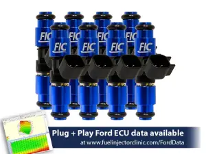 Fuel System - FIC Fuel Injectors - ASNU Fuel Injectors - FIC 1650cc High Z Flow Matched Fuel Injectors for Ford Mustang 2005-2023 - Set of 8