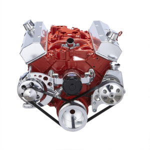 CVF Racing - CVF Chevy Small Block Serpentine Conversion System with Alternator, Power Steering Brackets, For Electric Water Pump - Polished - Image 2