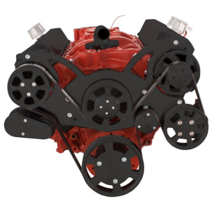 CVF Racing - CVF Chevy Small Block Serpentine System with AC, Power Steering & Alternator (All Inclusive) - Black - Image 2