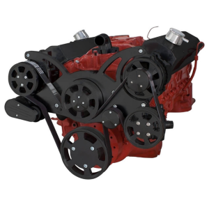 CVF Racing - CVF Chevy Small Block Serpentine System with AC, Power Steering & Alternator (All Inclusive) - Black - Image 3