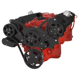 CVF Racing - CVF Chevy Small Block Serpentine System with AC & Alternator (All Inclusive) - Black - Image 3