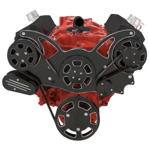 CVF Racing - CVF Chevy Small Block Serpentine System with AC & Alternator (All Inclusive) - Black Diamond - Image 2