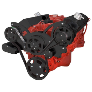 CVF Chevy Small Block Serpentine System with Alternator Only (All Inclusive) - Black