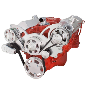 CVF Chevy Small Block Serpentine System with Alternator Only (All Inclusive) - Patriotic Plating