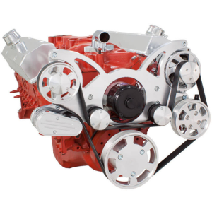 CVF Racing - CVF Chevy Small Block Serpentine System with Power Steering & Alternator with Electric Water Pump (All Inclusive) - Polished - Image 3