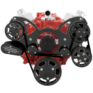 CVF Racing - CVF Chevy Small Block Serpentine System with Power Steering & Alternator with Electric Water Pump (All Inclusive) - Black Diamond - Image 2