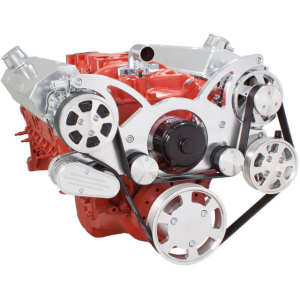 CVF Racing - CVF Chevy Small Block Serpentine System with AC, Power Steering & Alternator with Electric Water Pump (All Inclusive) - Polished - Image 3