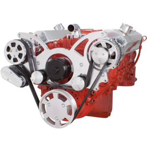 CVF Racing - CVF Chevy Small Block Serpentine System with AC & Alternator with Electric Water Pump (All Inclusive) - Polished - Image 3