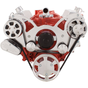 CVF Racing - CVF Chevy Small Block Serpentine System with AC & Alternator with Electric Water Pump (All Inclusive) - Polished - Image 2